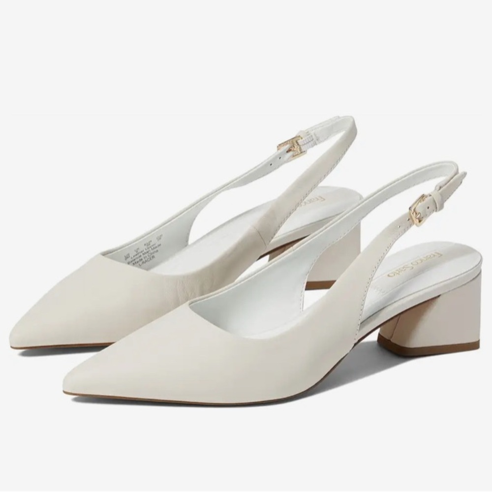 Franco Sarto Women's Racer Pointed Toe Block Heel Slingback Pumps